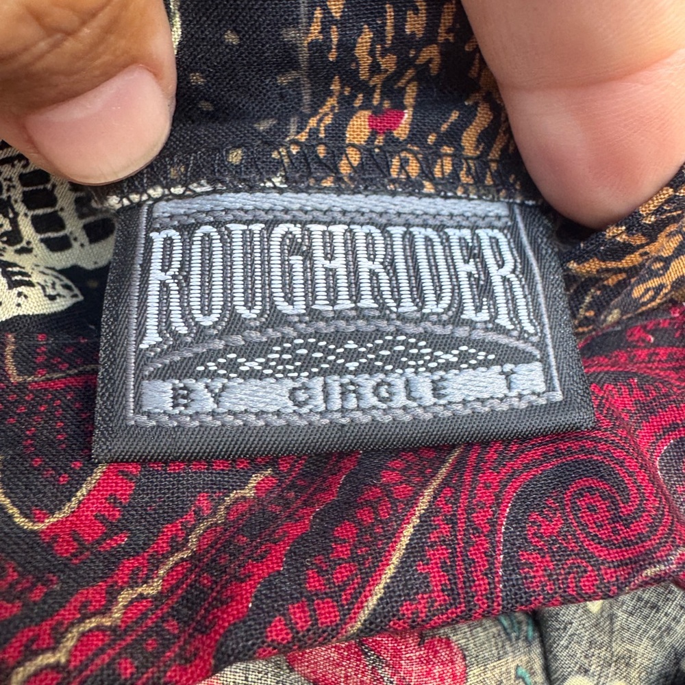 Vintage 90s Western Patchwork Button-Up Shirt - image 4